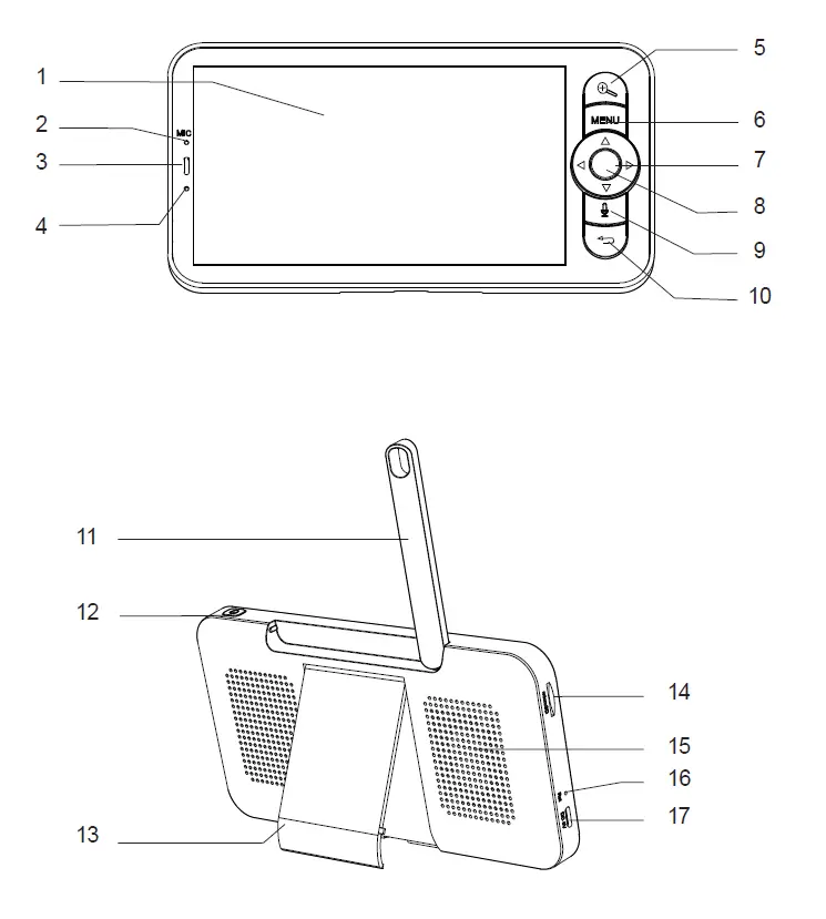 Uniden BW6141R 5.0” LCD Portable Wireless Baby Monitoring System Owner's fig 3