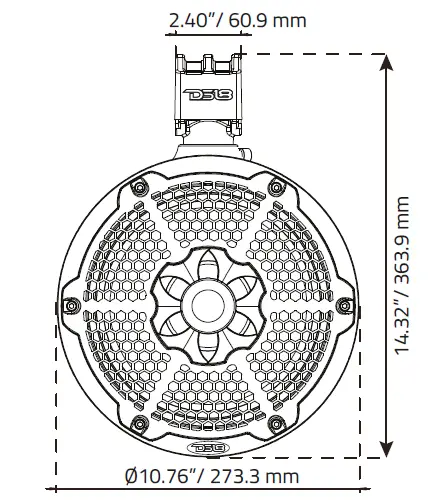 DS18-CF-x10tpneo-10 Inch-Carbon-Fiber-Texture-Marine-ToweR-Neodymium-Speaker-09