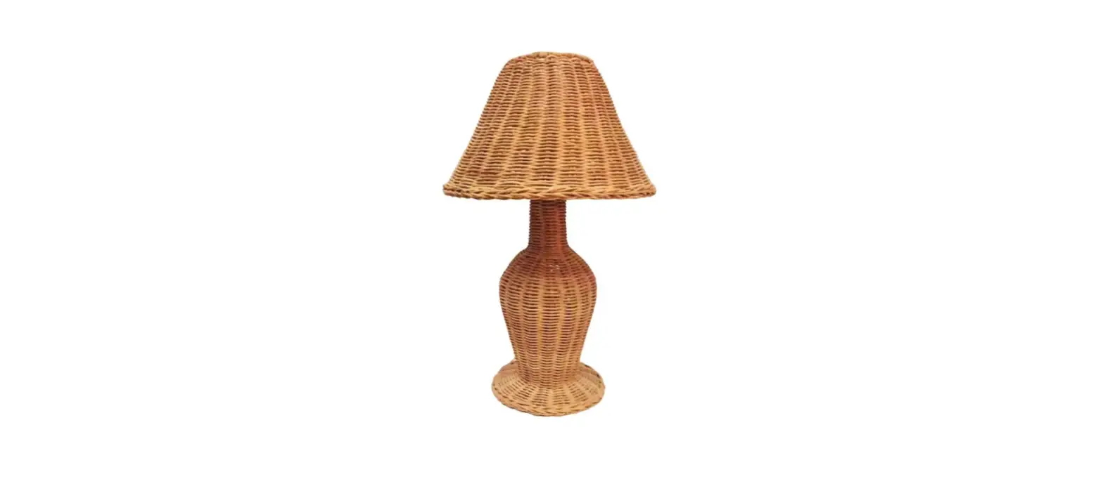 Neuhaus 996999 Wood Weave Rustic Vintage Rattan Table Lamp User Manual