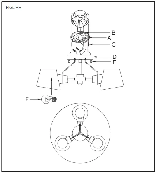 NUVO 60 7384 3 Light 20 inch Black Burnished Brass Semi Flush Ceiling Light