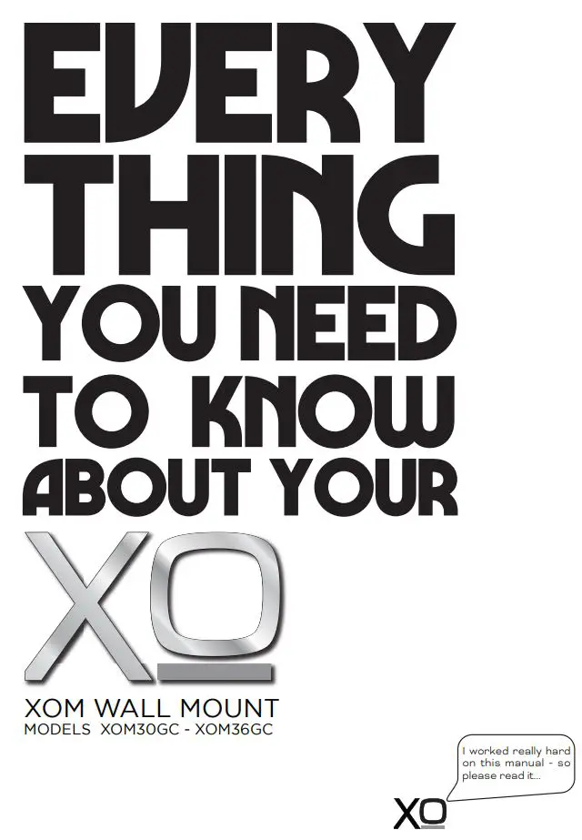 XOM30GC Wall Mount Chimney Range Hood Instruction Manual