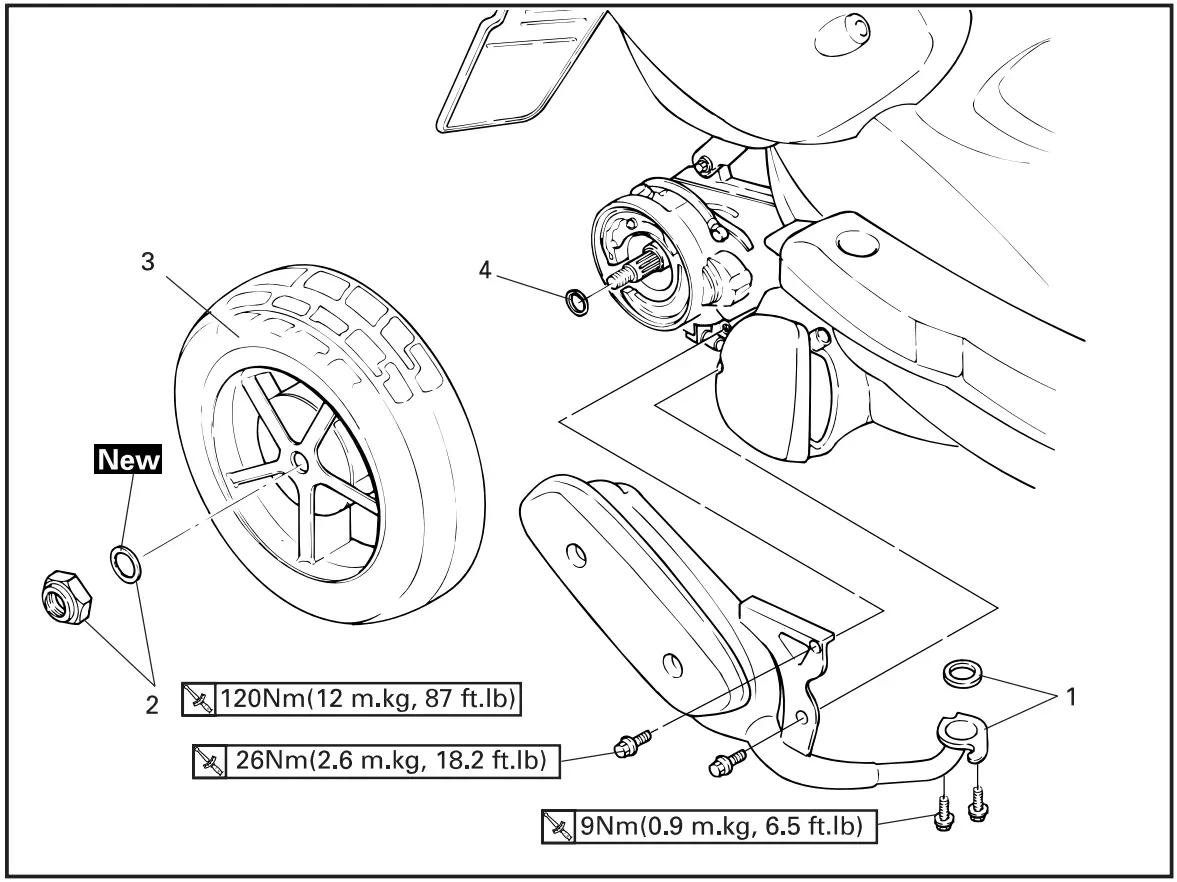 YW50AP Rear Wheel and Rear Brake