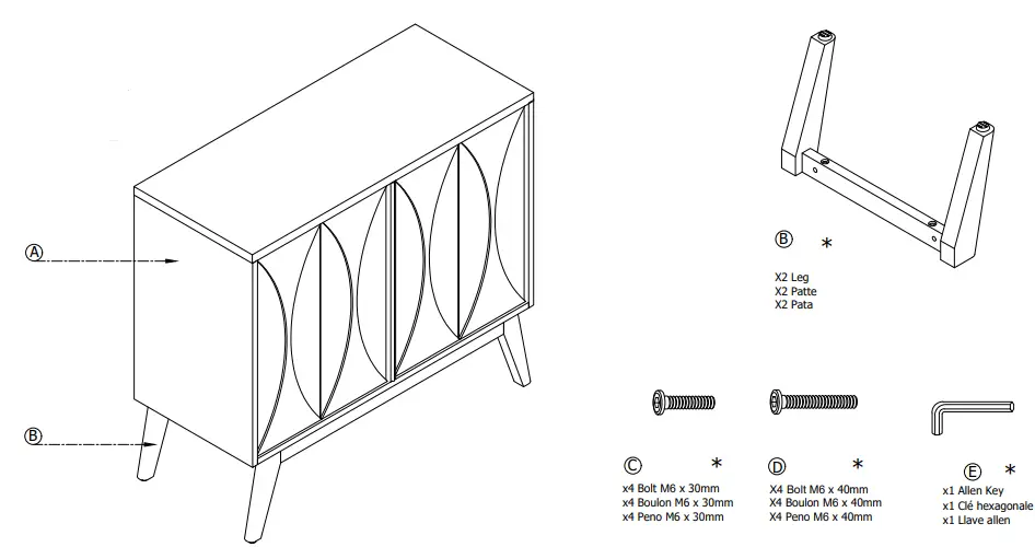HMidea D483-004 Mid Century Rustic 2-Door Accent Chest-fig2
