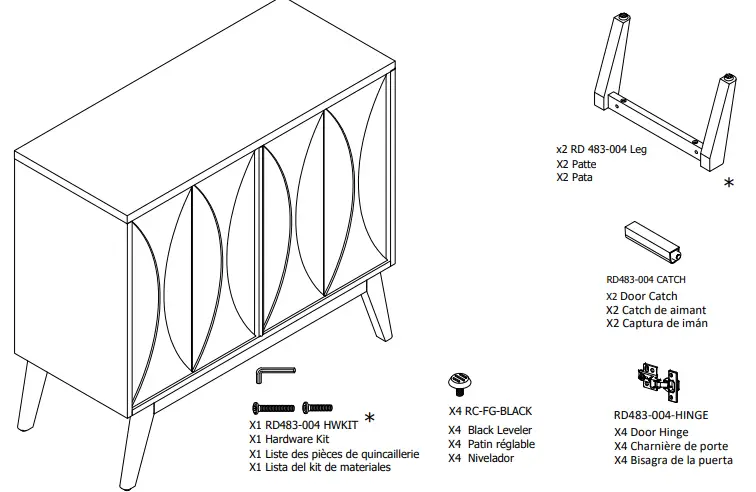 HMidea D483-004 Mid Century Rustic 2-Door Accent Chest-fig4