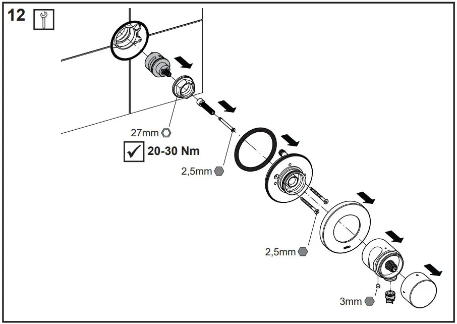 KEUCO 59549 IXMO 3-Way Stop and Diverter Valve Instruction Manual - How to use