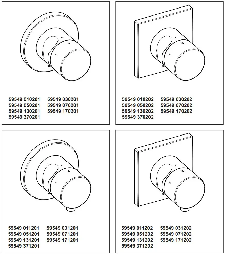 KEUCO 59549 IXMO 3-Way Stop and Diverter Valve Instruction Manual - Mounting instruction