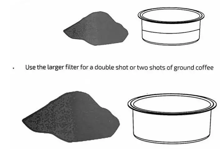 cecotec Power Instant-ccino 20 Touch Espresso Coffee Machine Instruction Manual - Selecting the filter
