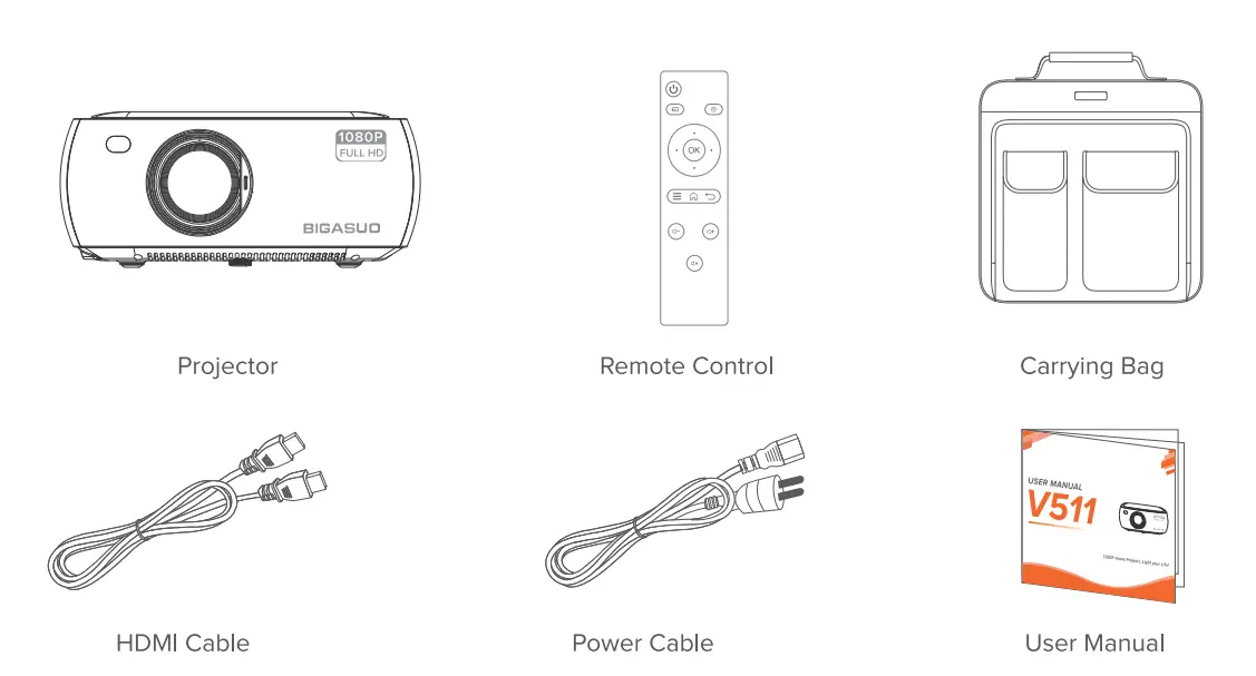 BIGASUO 340ANSI Outdoor Movie Projector-1