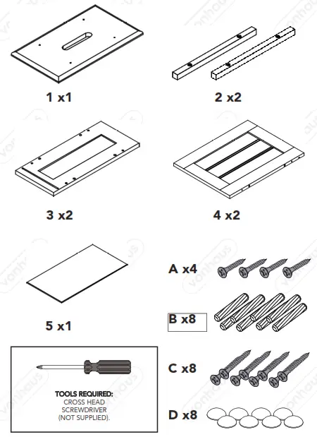 VonHaus 3009004 Colonial Slimline Storage Hamper - 1