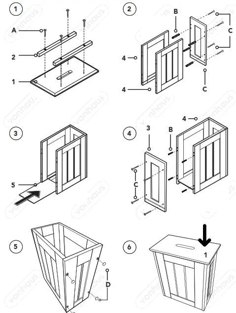 VonHaus 3009004 Colonial Slimline Storage Hamper - 2