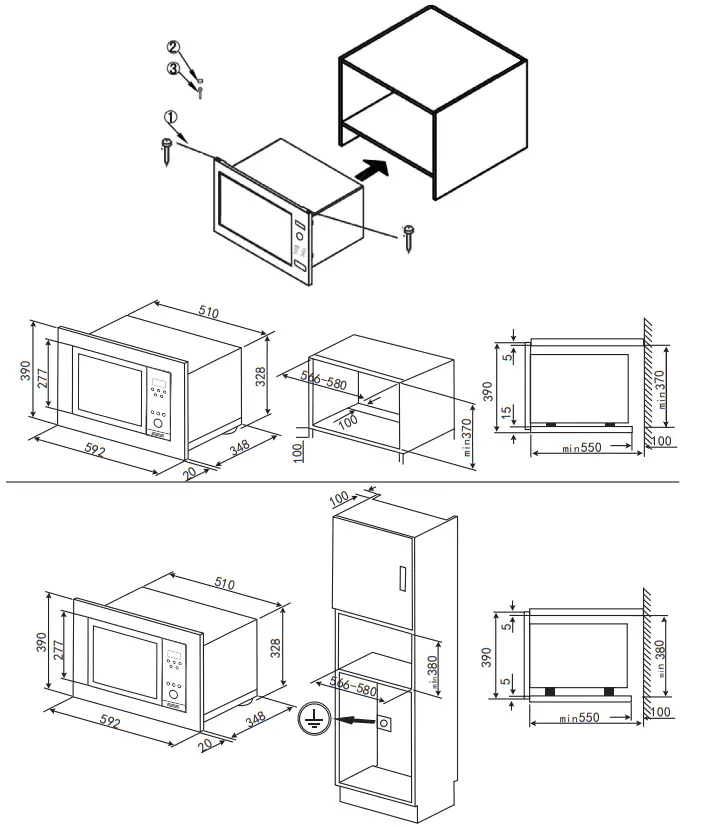ARTUSI AMO25TK1 25 Litre Electronic Microwave - Figure 4