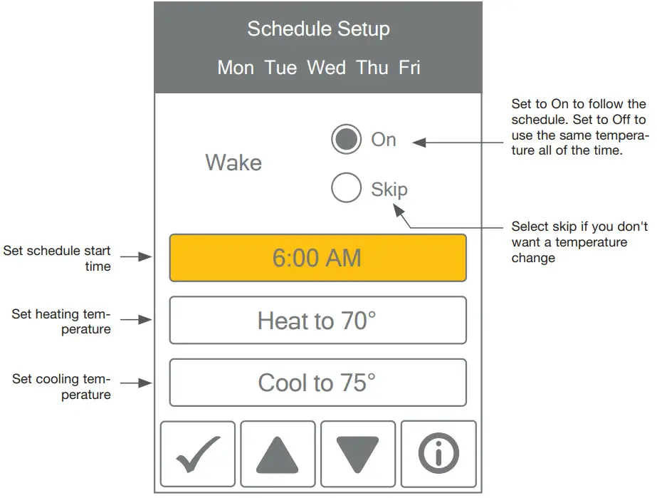 tekmar 565 Thermostat - Schedule Setup