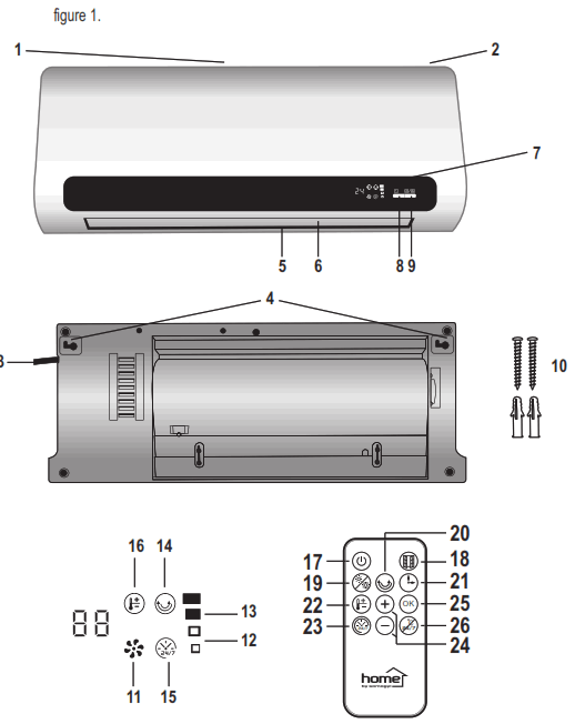 somogyi FKF 65221 Wall Fan Heater - 1