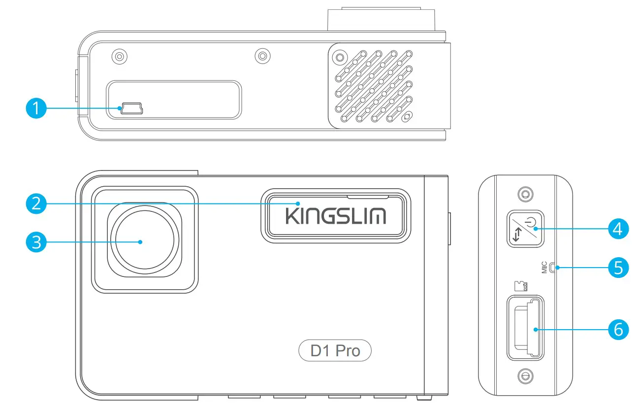 KINGSLIM D1 Pro Dash Cam - OVERVIEW1