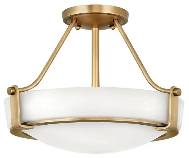 HINKLEY 3220 21 inch Olde Bronze Semi-Flush Mount Ceiling Light in Etched Amber