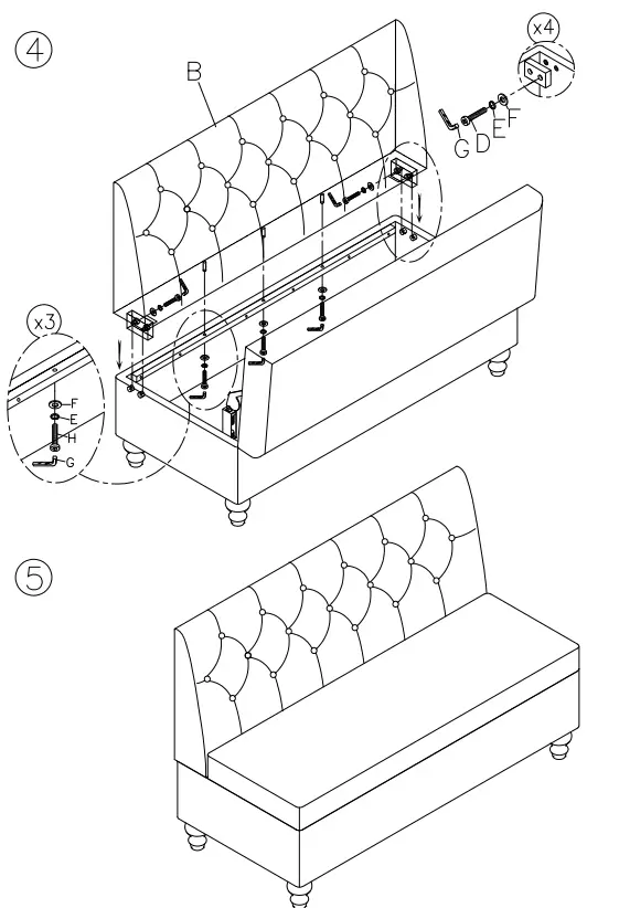 ASHLEY A3000185 Dining Room Gwendale Storage Bench - fig 4