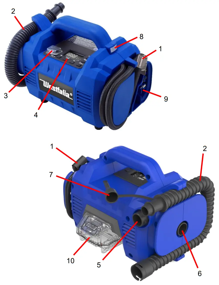 Westfalia ALK 18 18 V Li Ion Air Compressor - fig1