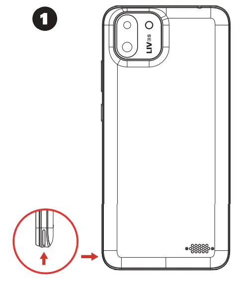 yezz LIV3S Smartphone - Remove tray