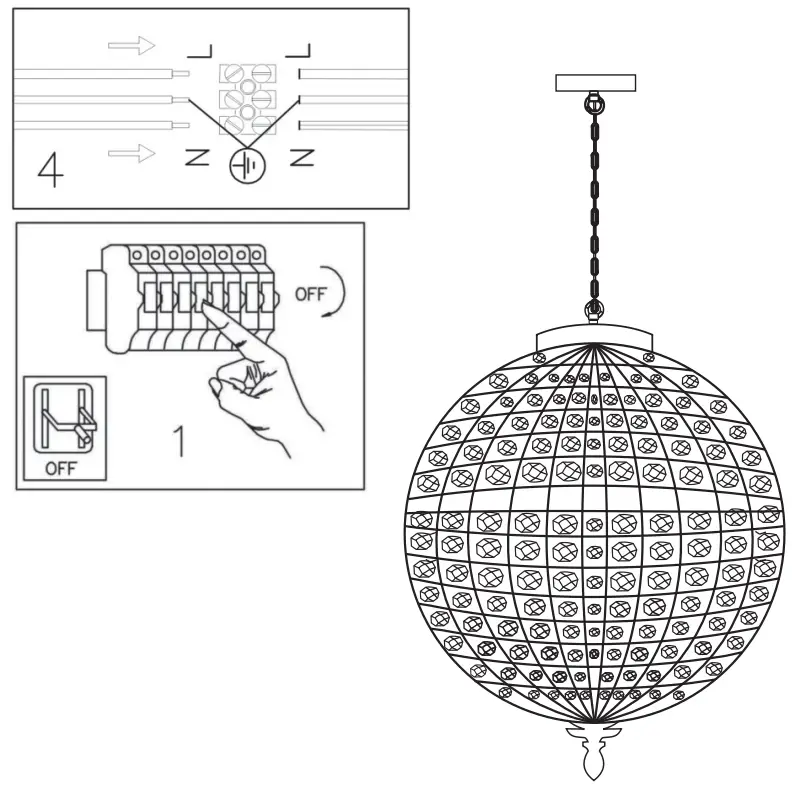 QAZQA 97803 Deco Hanging Lamp Crystal 65cm Gold - fig1