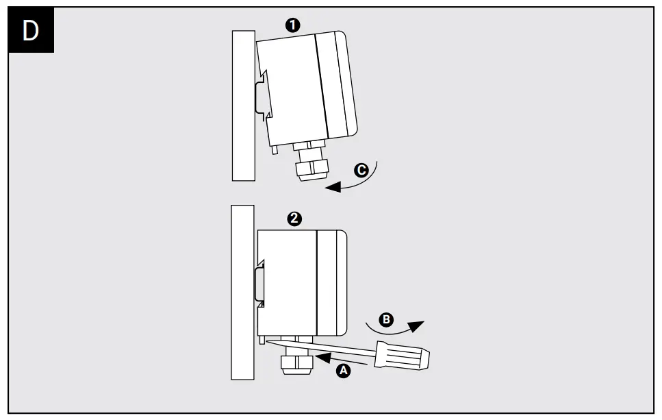 Figure 2.1 Mounting procedures for the 465 controller