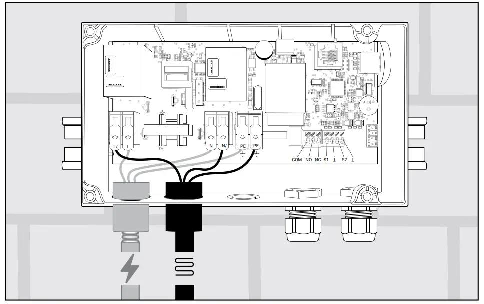 Heating cable connection