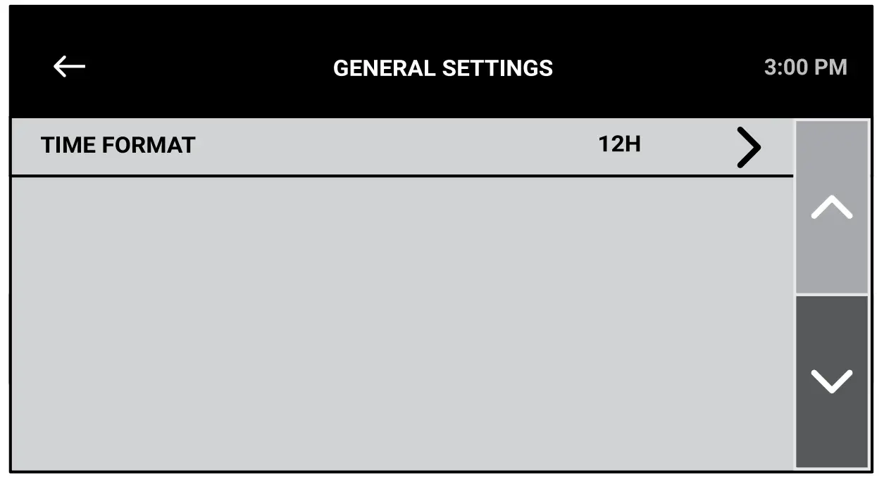 General Settings Menu