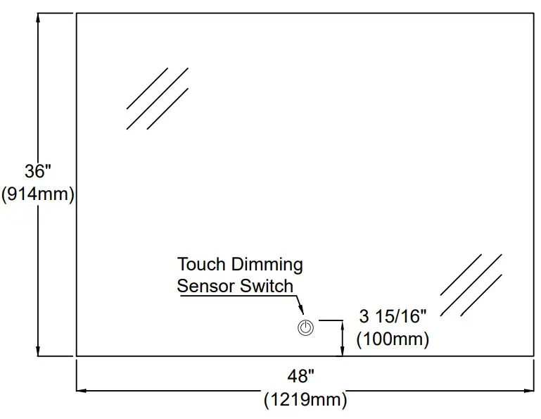 ANZZI BA-LMDFX006AL 48 inch LED Frameless Bathroom Mirror-BA