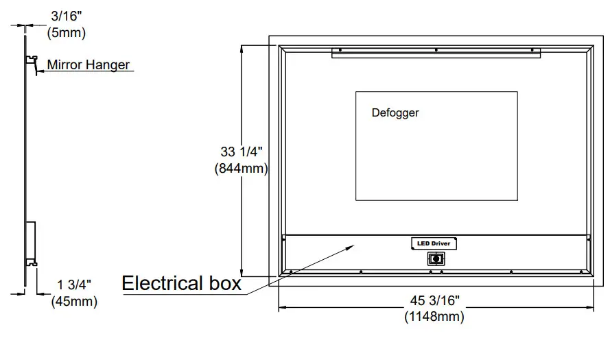 ANZZI BA-LMDFX006AL 48 inch LED Frameless Bathroom Mirror-BA1