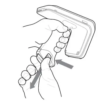 ZEBRA RFD40 RFID Standard Sled User Guide - Battery Removal