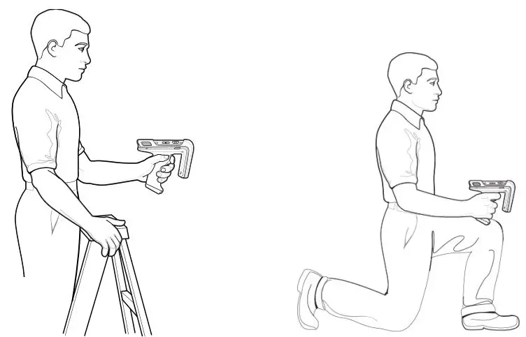 ZEBRA RFD40 RFID Standard Sled User Guide - Optimum Body Posture for High Scanning