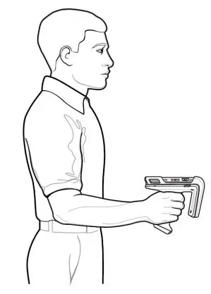 ZEBRA RFD40 RFID Standard Sled User Guide - Optimum Upright Body Posture