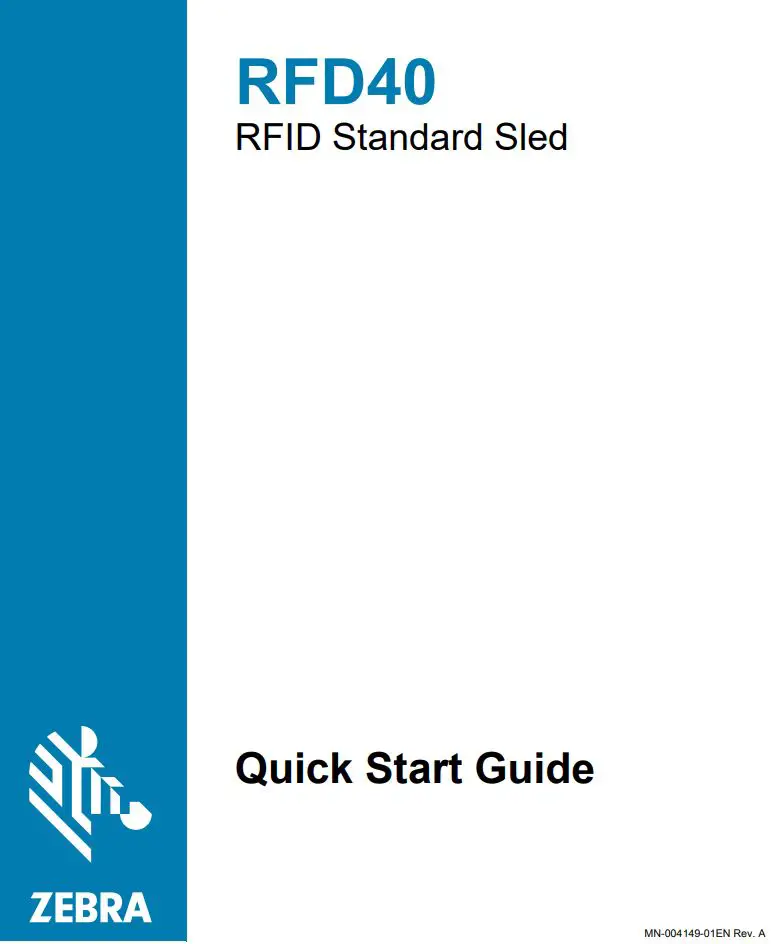 ZEBRA RFD40 RFID Standard Sled User Guide