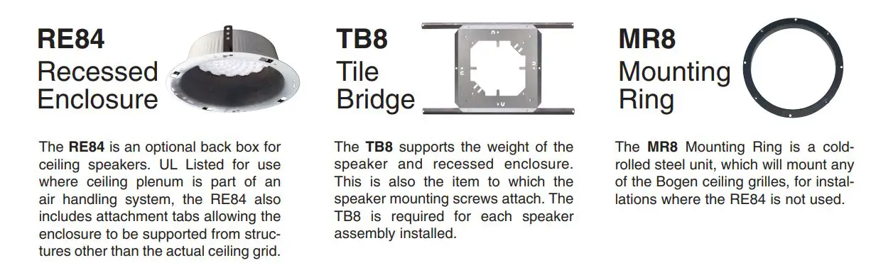 BOGEN VoIP Ceiling Speaker S810QIPPG8U - Additional Hardware Accessories