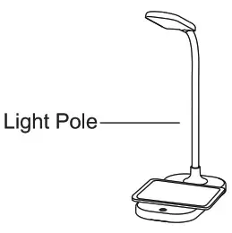 XPOWER XP-WDL3-WH 10W Wireless Fast Charger LED Desk Lamp- lamp light