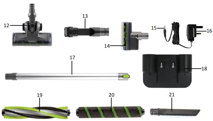 DAEWOO FLR00040GE Cyclone Freedom Pro 22.2- Description of Parts