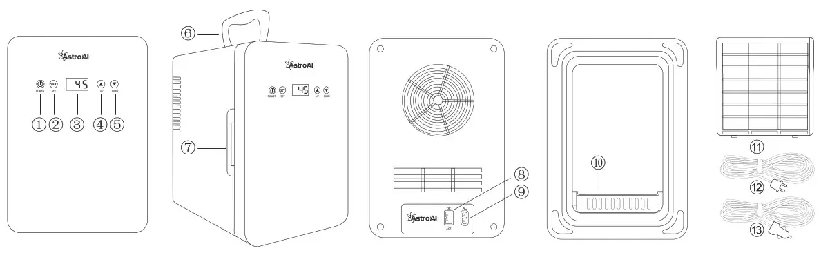 AstroAI ASIM060W 1 6L Temperature Control Fridge - fig