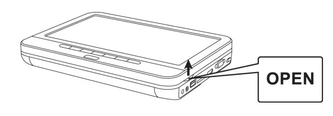 SYLVANIA SDVD1087 Portable Blu-ray Disc DVD Player User Manual - Open the disc cover
