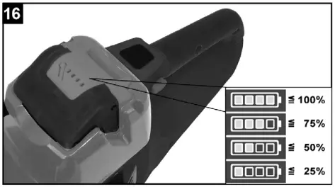 DISPLAY OF BATTERY CHARGE