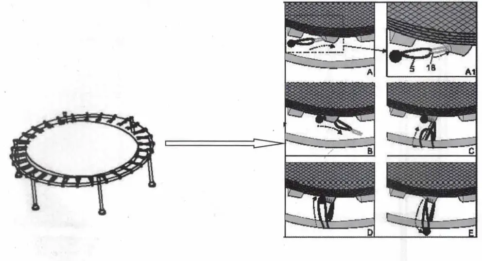MERSCO TX 7105C Mini Trampoline and Safety Enclosure - fig 5
