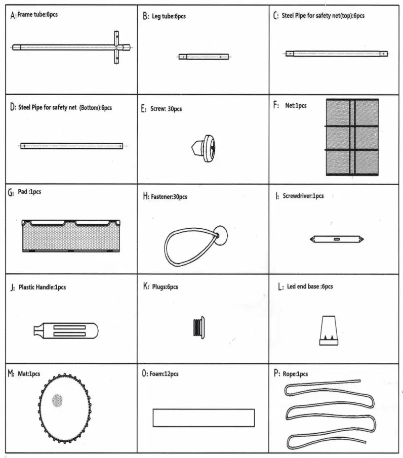 MERSCO TX 7105C Mini Trampoline and Safety Enclosure - fig 7