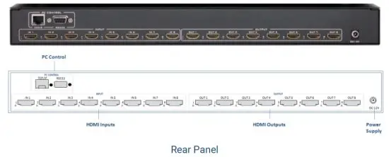 HALL TECHNOLOGIES HSM-88-4K 4K 8X8 HDMI Matrix Switcher-13