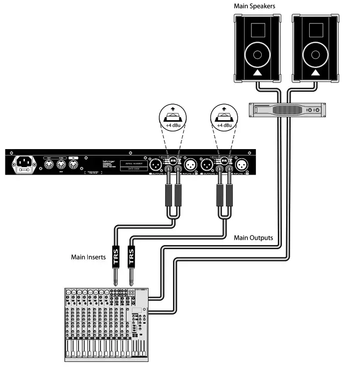 behringer Automatic and Ultra-Fast Feedback Destroyer Parametric--- FEEDBACK DESTROYER FBQ1000 Hook-up