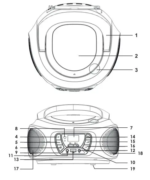 NOD Intro Portable FM-CD-USB-MP3 AUX Player with LCD Display 3