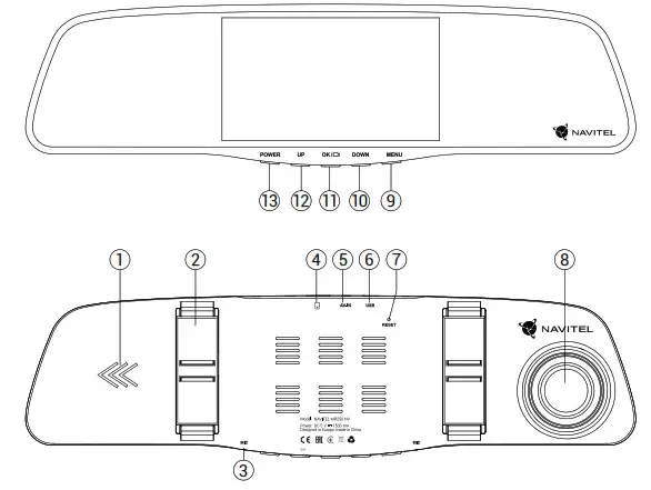NAVITEL MB250 NV Digital Video Recorder Device layout
