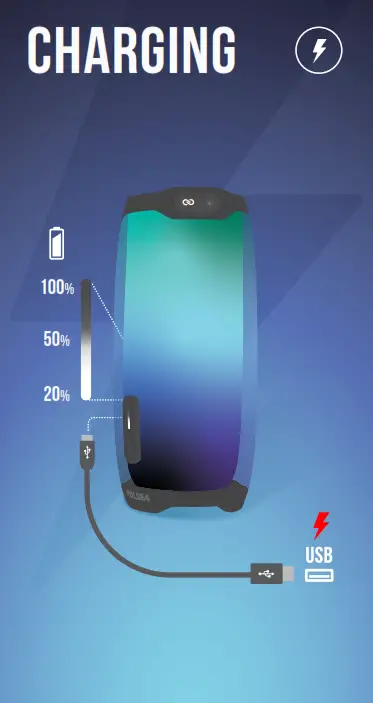 JBL PULSE 4 Wireless Bluetooth Speaker - charging