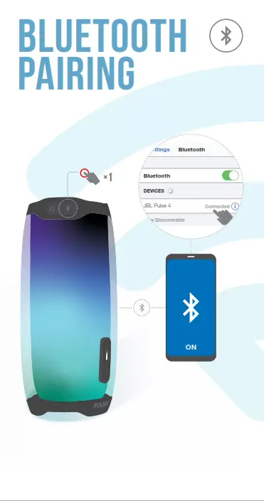 JBL PULSE 4 Wireless Bluetooth Speaker - pairing