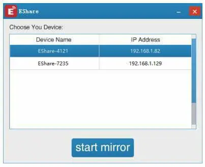 Shenzhen Hotack Technology D058 Portable Projector User Manual - EShare Instruction for Windows