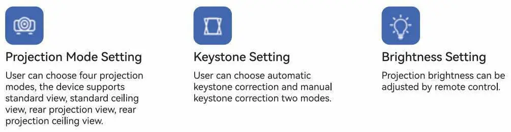 Shenzhen Hotack Technology D058 Portable Projector User Manual - Projection Settings