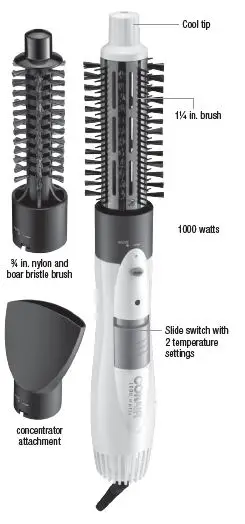 CONAIR BC171N 3-In-1 Hot Air Brush 1