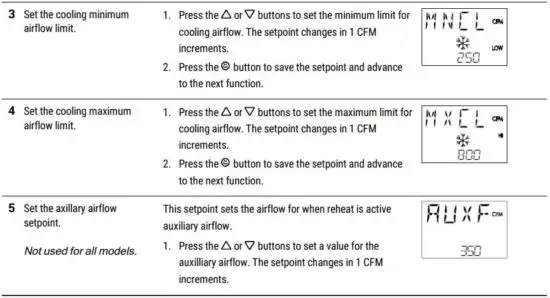 FIG 26 Procedure to set the airflow setpoints